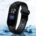 Waterproof LED kids watch black for boys and girls