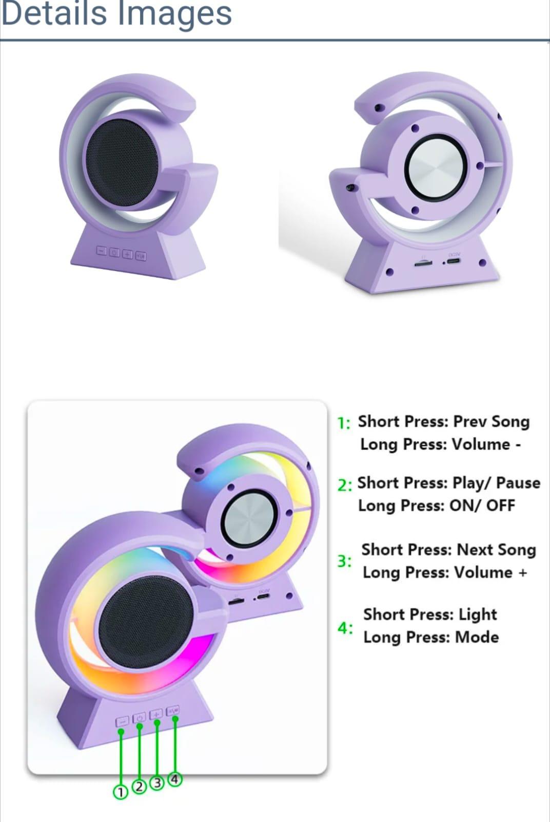Touch Lamp Bluetooth Speaker – RGB Night Light & Voice Control