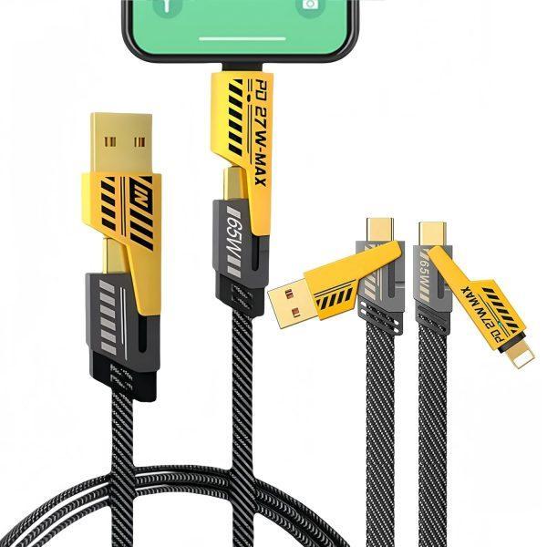 4-in-1 Fast Charging Cable – 65W PD Compatible