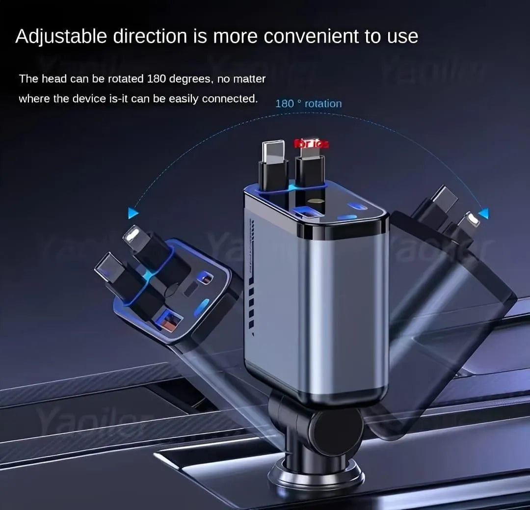 180 degree adjustable car charger with 20W fast charging