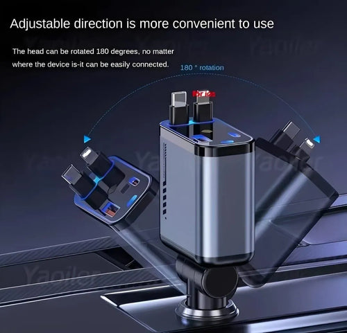 180 degree adjustable car charger with 20W fast charging