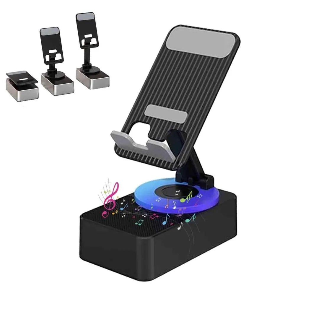 3-in-1 Bluetooth Speaker + Phone Stand – Foldable