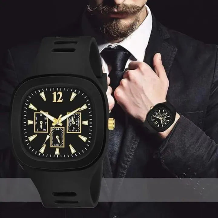 Modern Black and Gold Watch for Men