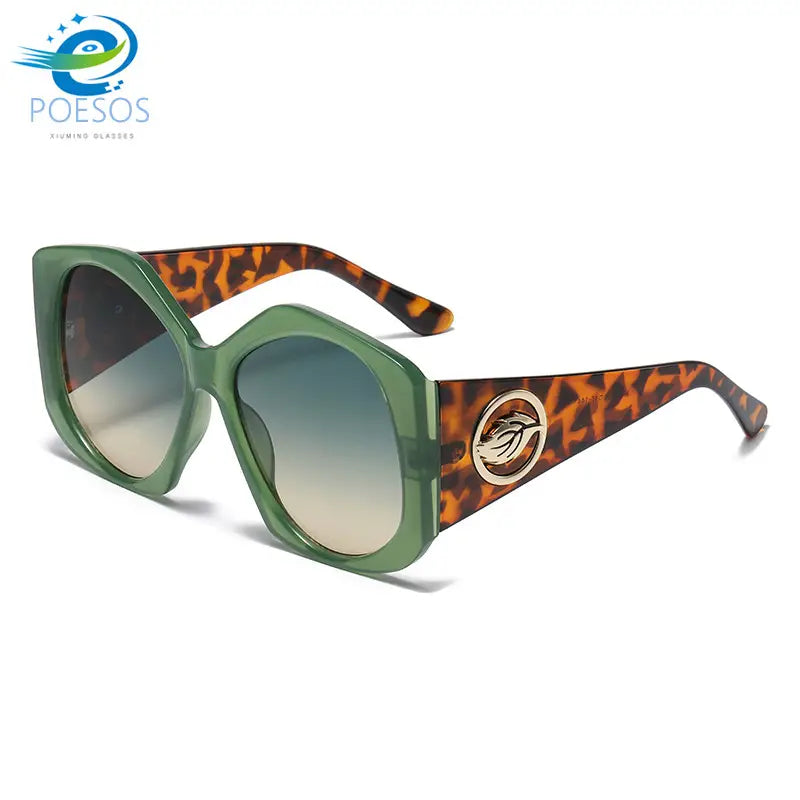 Green Leopard Print Sunglasses