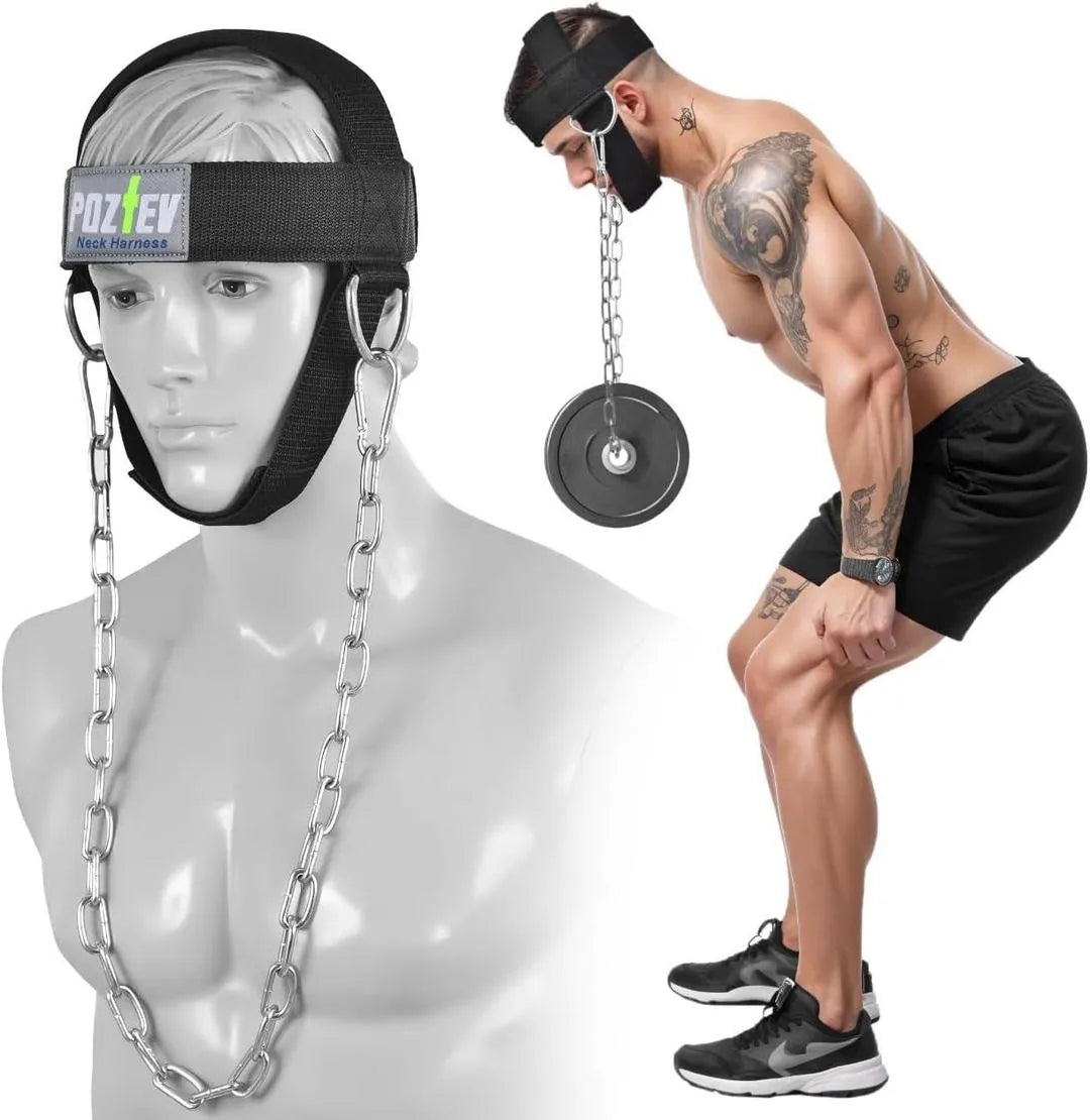 Adjustable steel chain neck pull rope for gym fitness