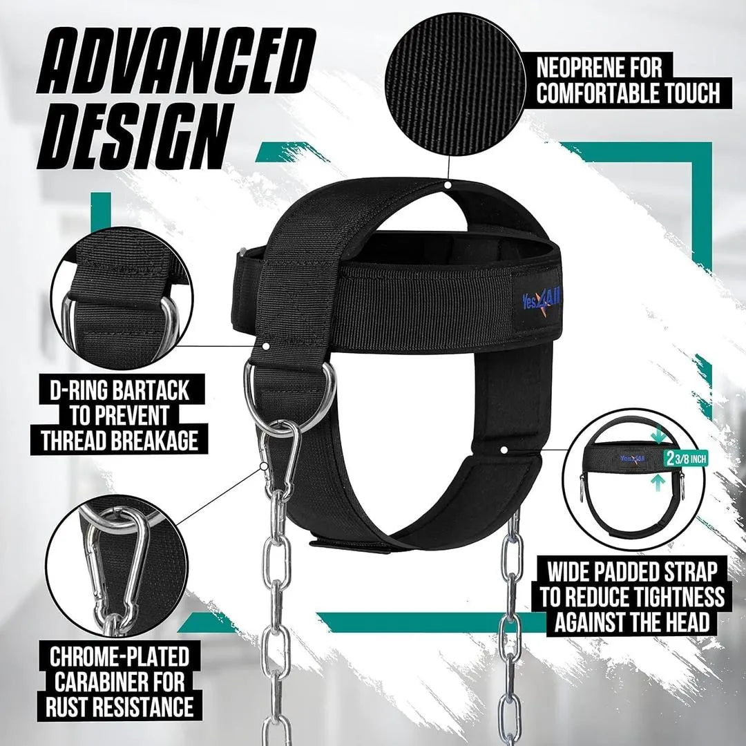 Steel Chain Neck Pull Rope – Gym Strength Trainer