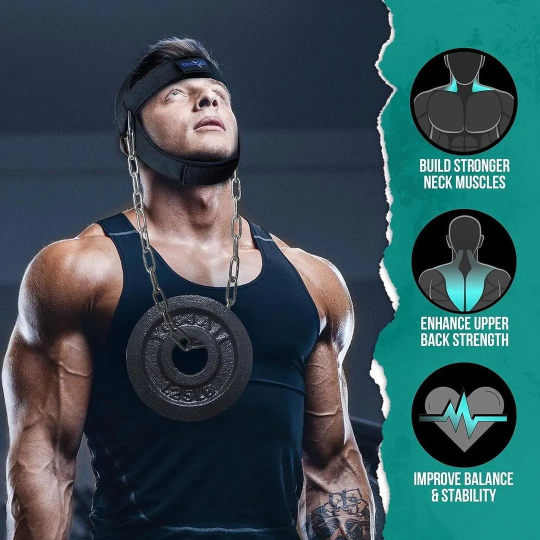 Steel Chain Neck Pull Rope – Gym Strength Trainer
