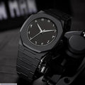 Black Steel Mens Watch White Numerals