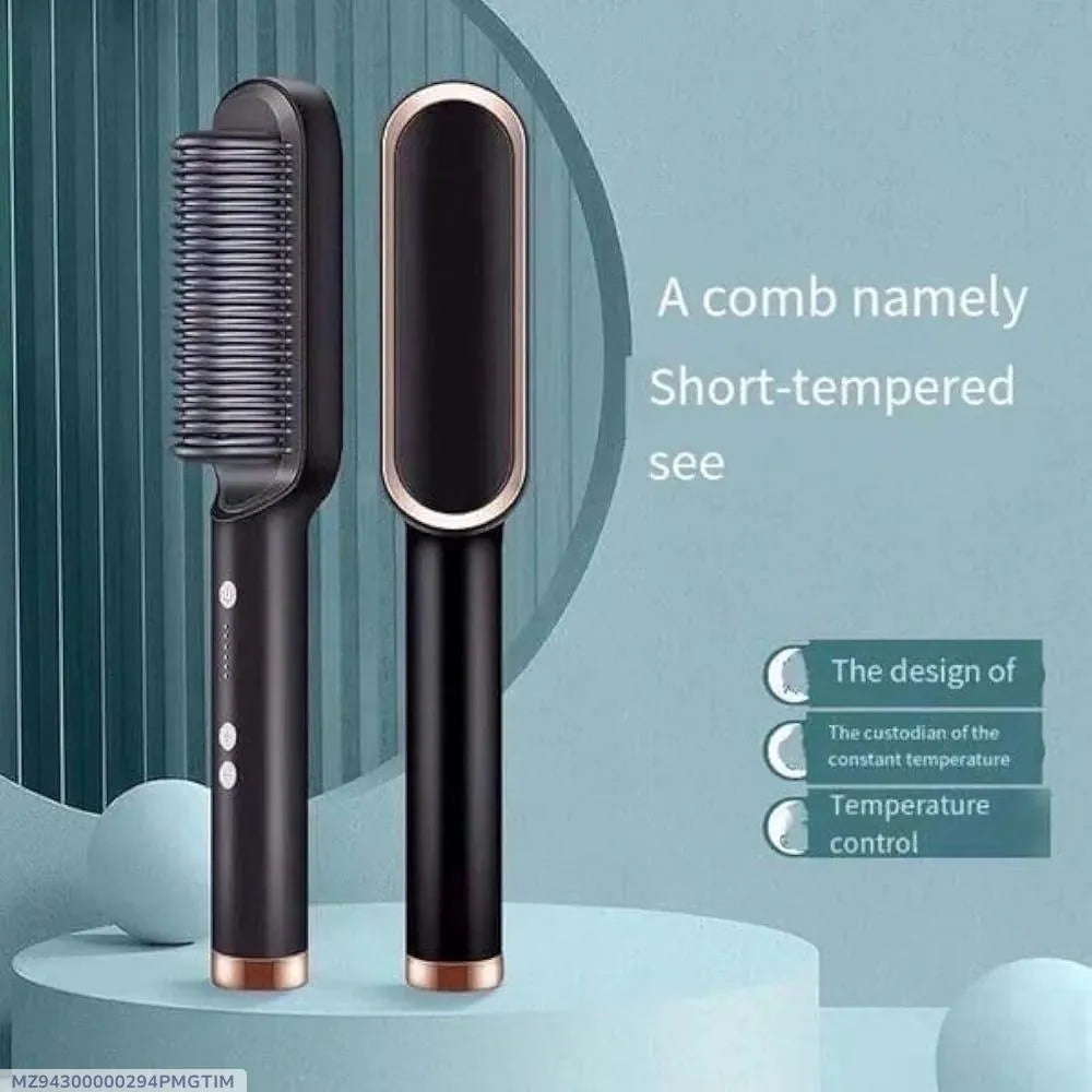 909 Hair Straightener Brush – Black Rose Gold