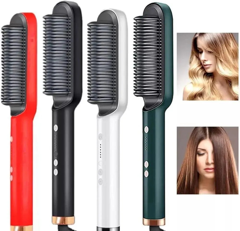909 Hair Straightener Brush – Black Rose Gold