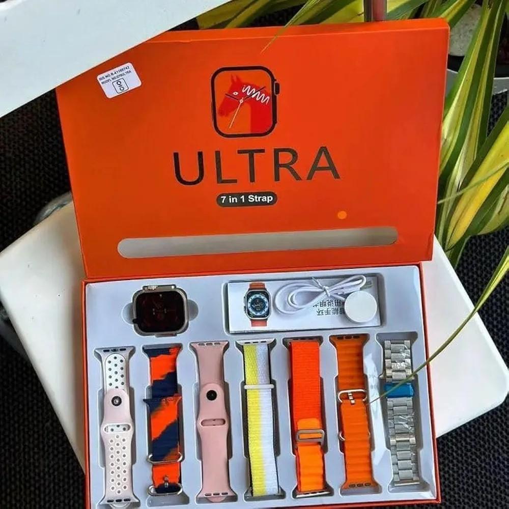 Multicolor Fitness Smart Watch – 7 Straps Gift Set