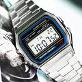 Silver Steel Digital Watch