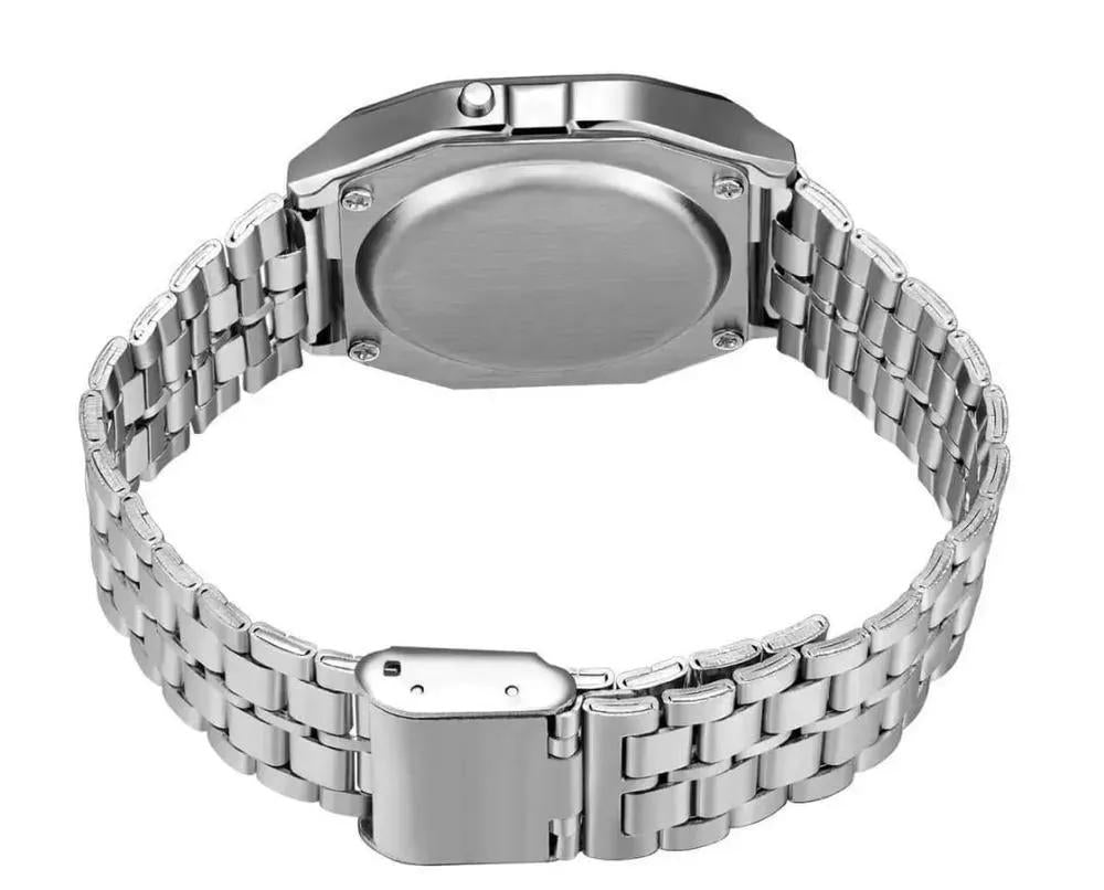 Silver Steel Digital Watch