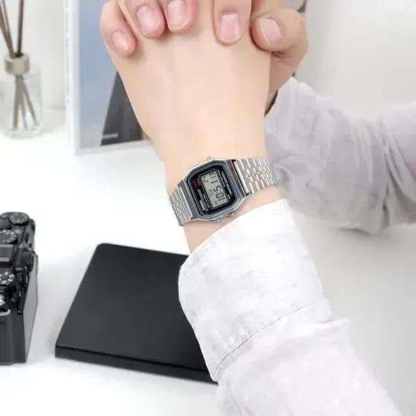 Silver Steel Digital Watch