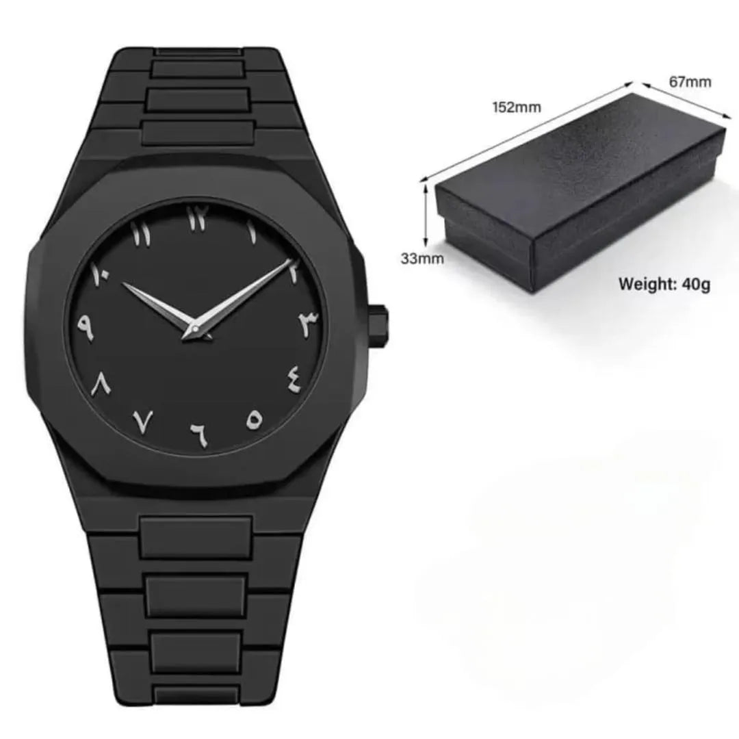 Carbon Fiber Watch Black Arabic Dial