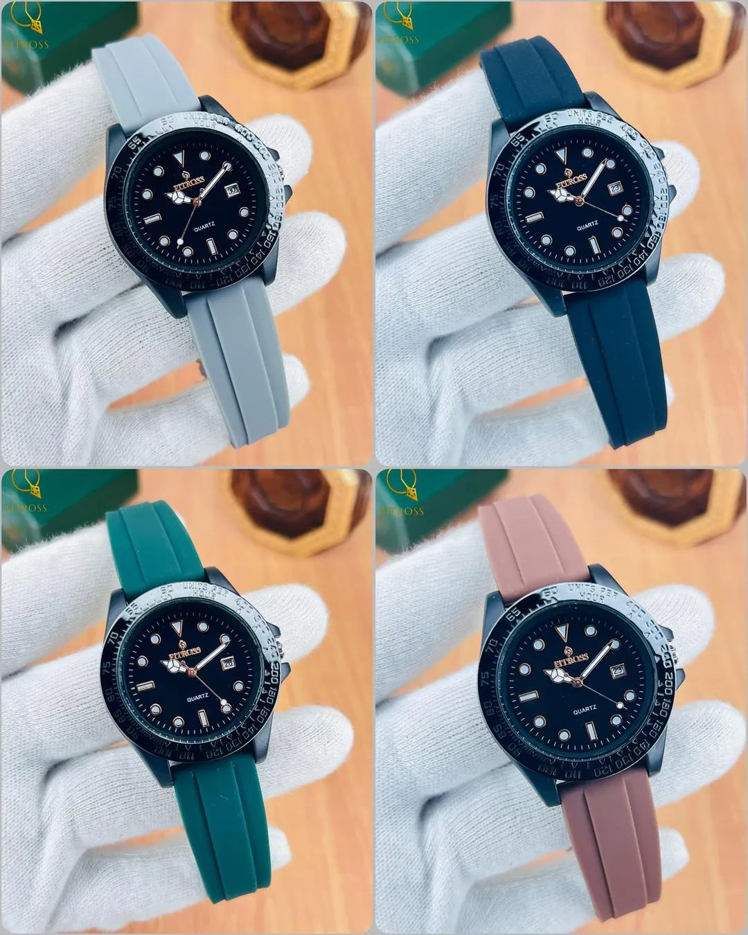 Black Rubber Strap Watch Date Luminous