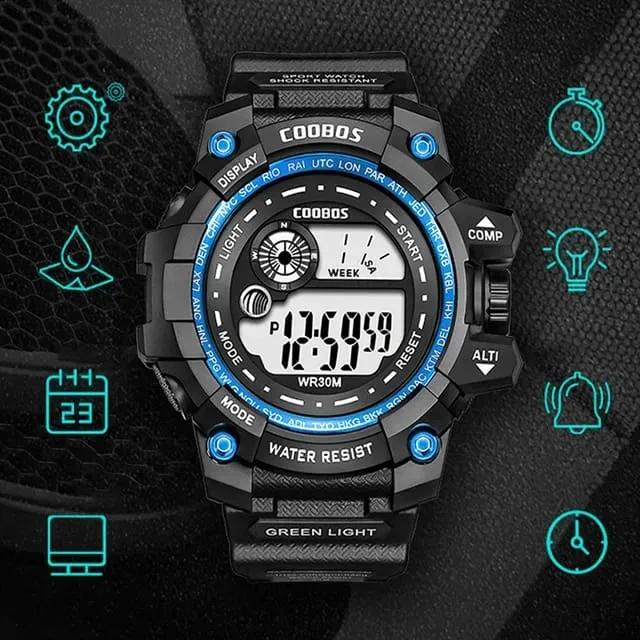 Mens Sports Watch Black Blue