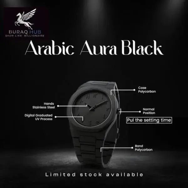 Black Aura Watch - Arabic Dial