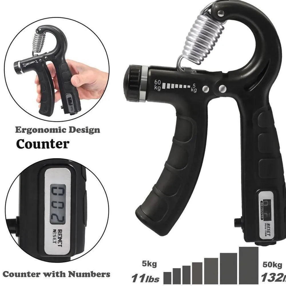 Hand gripper with digital rep counter