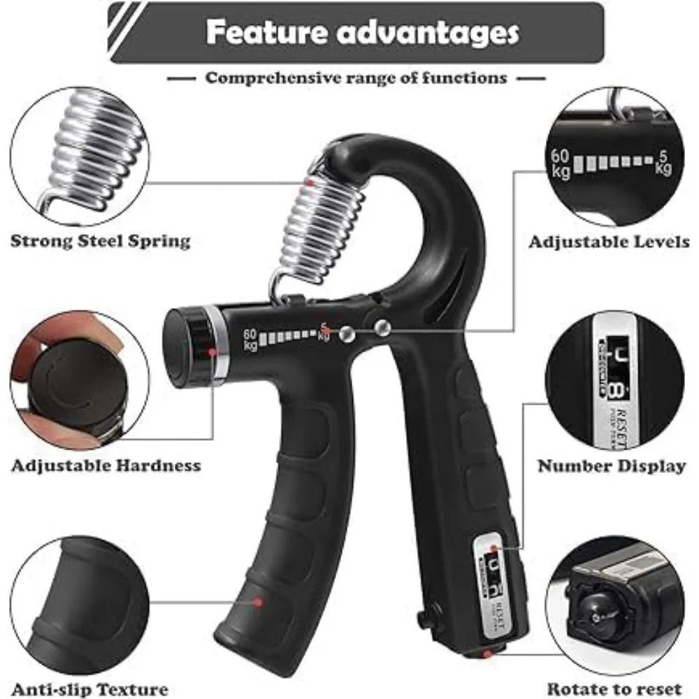 Adjustable resistance hand gripper close up