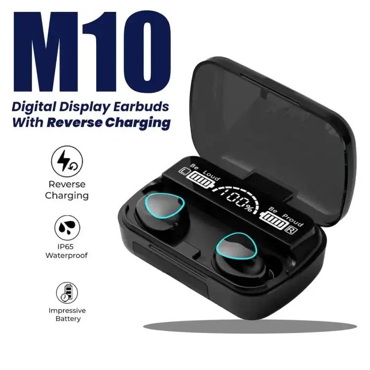 M10 Wireless Earbuds – LED Battery Display & Charging Case