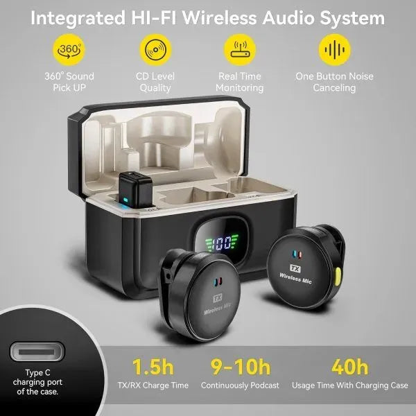 M9 Pro Wireless Microphone – Video Recording & Live Streaming