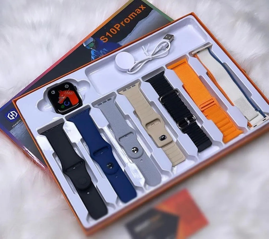 7-in-1 smart watch with 7 straps bluetooth fitness tracker