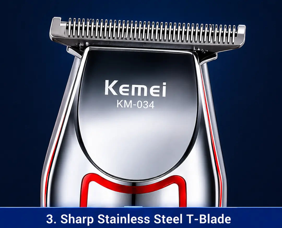 Kemei KM-034 Hair Clipper – T-Blade, Digital Display