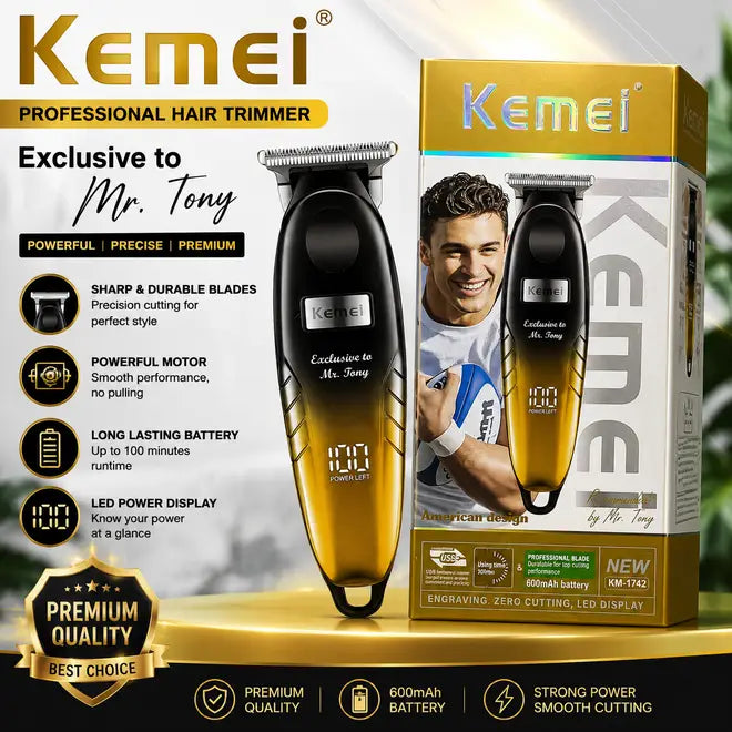 Kemei KM-1742 cordless hair and beard trimmer