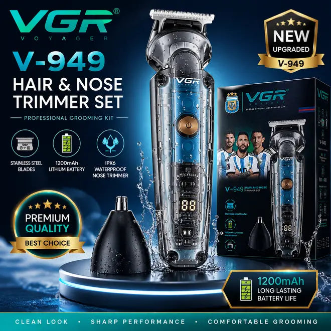 VGR V-949 professional hair and nose trimmer set