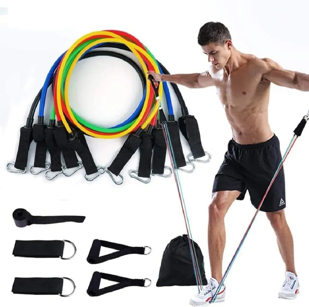 Men resistance bands set for gym training