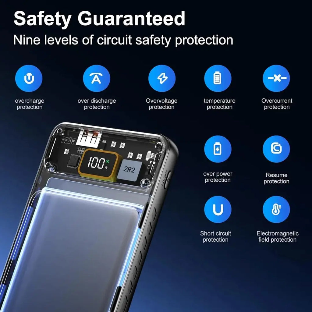 10000mAh slim power bank with 22.5W PD fast charging