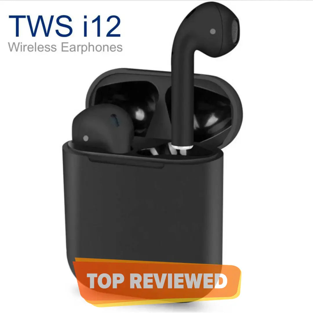 i12 TWS wireless earbuds with charging case