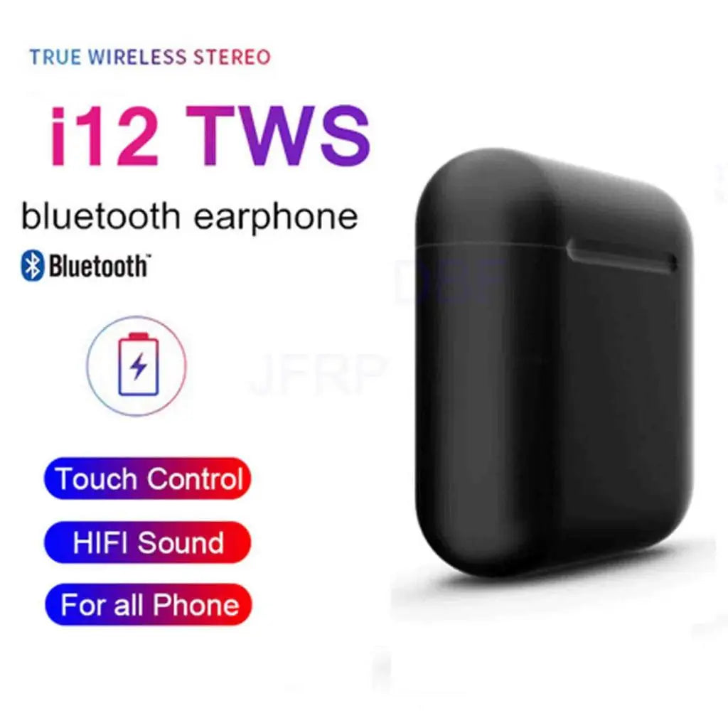 i12 Bluetooth earphones HD stereo sound