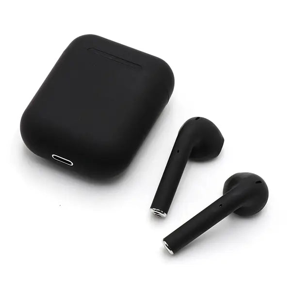 inPods black wireless bluetooth earbuds with charging case