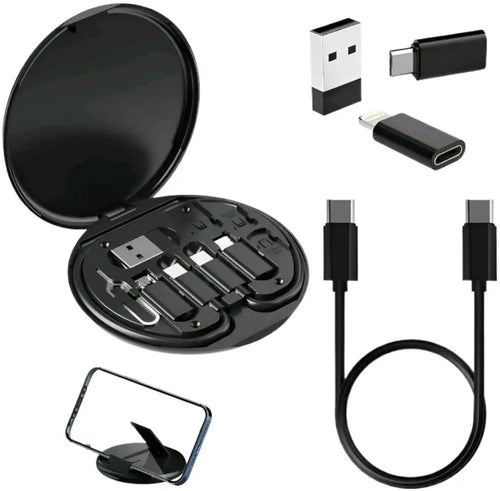 6 in 1 wireless charger and card holder black
