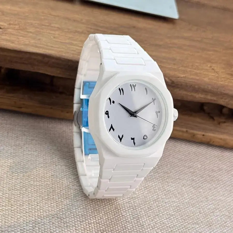 Carbon Fiber White Arabic Aura Watch