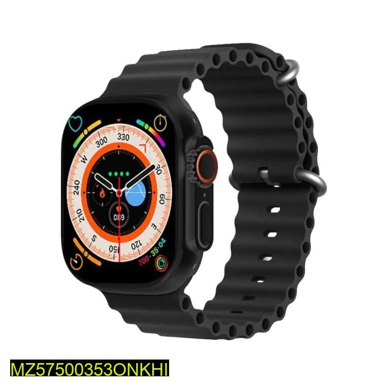 T900 Ultra smart watch black rubber strap