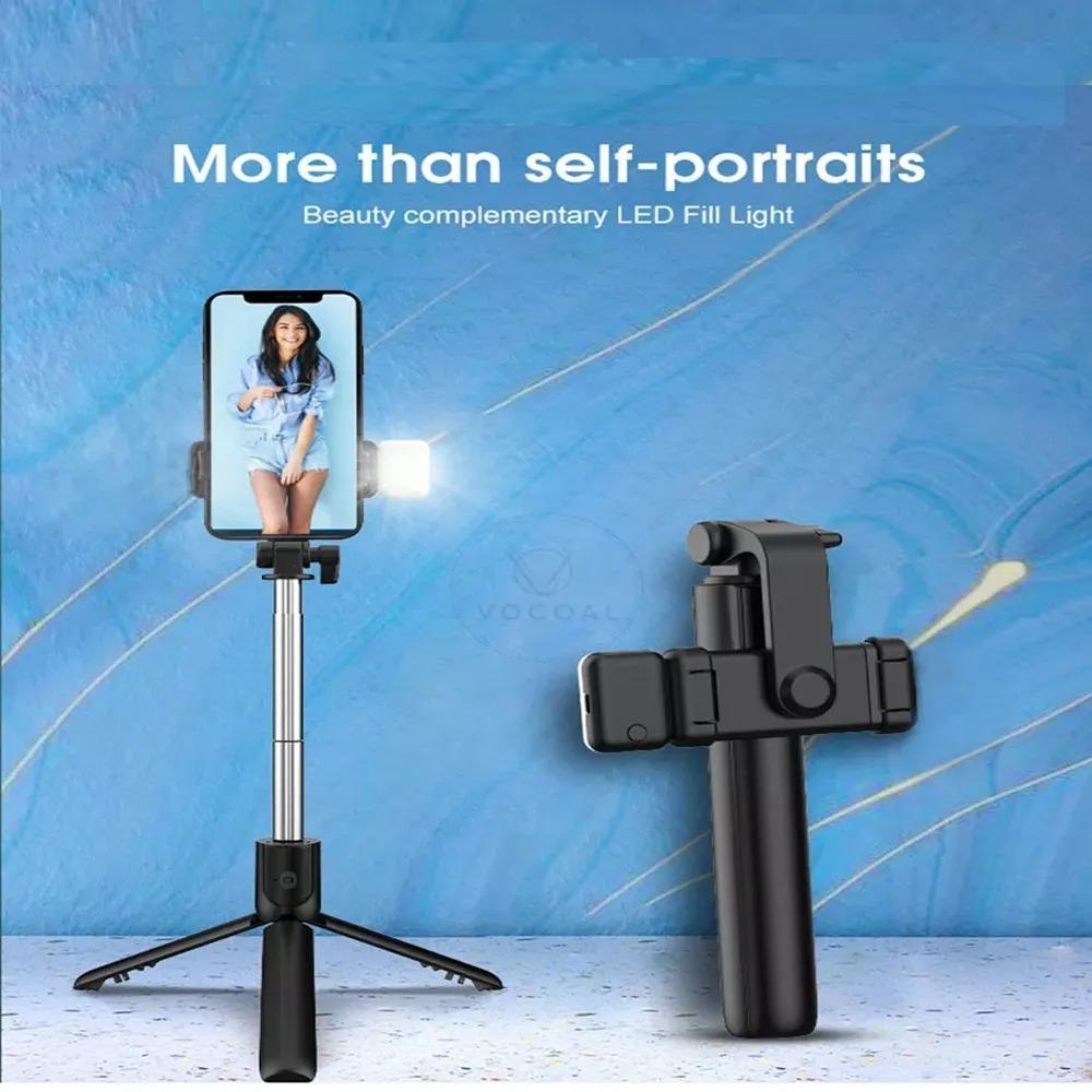 Selfie Stick with LED Light – Foldable, Bluetooth