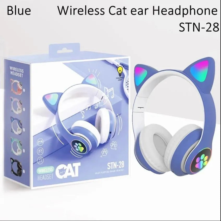 LED cat ear headphones side view