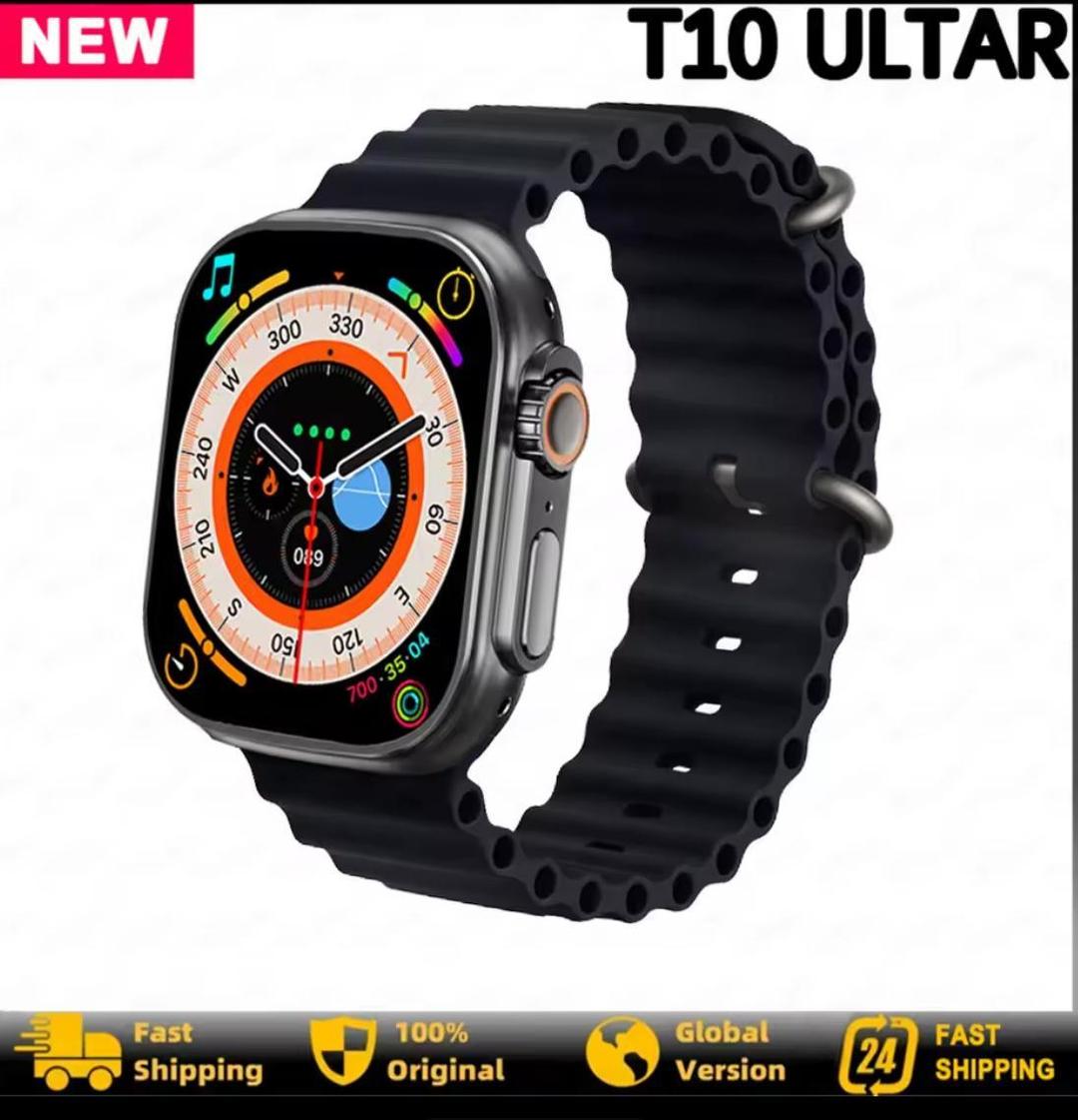 T10 Ultra 2 Smart Watch – Orange Silicone Strap