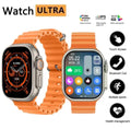 T10 Ultra 2 smart watch with orange silicone strap