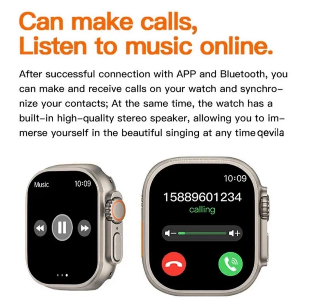 T10 Ultra 2 Smart Watch – Orange Silicone Strap