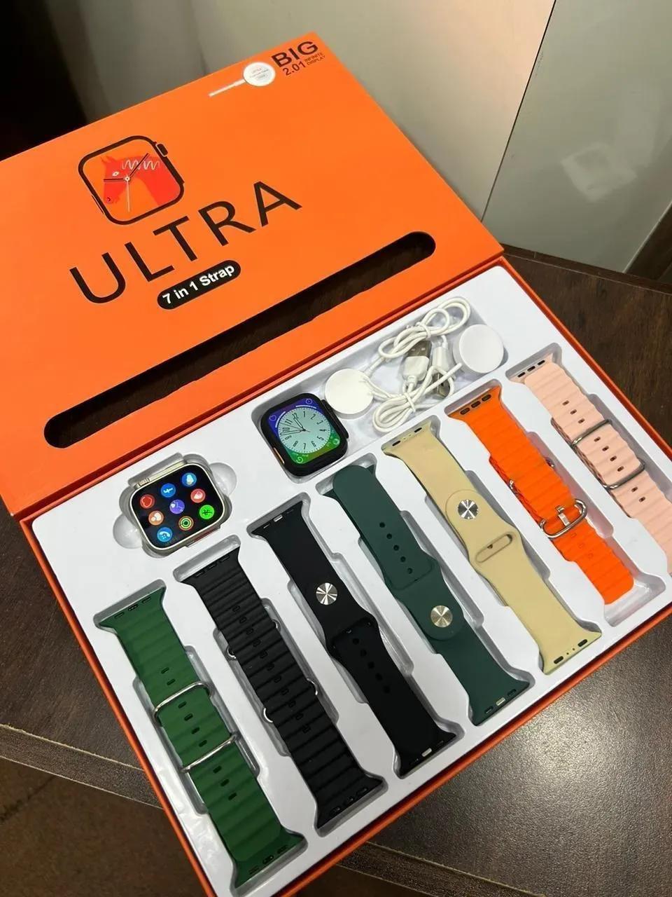7 in 1 smart watch with seven colour bands
